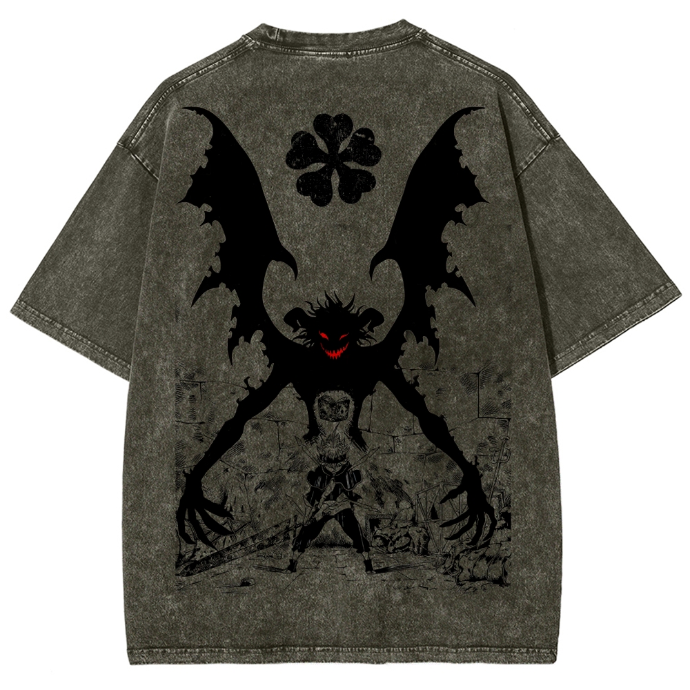Black clover Unisex Fit Washed T-Shirt