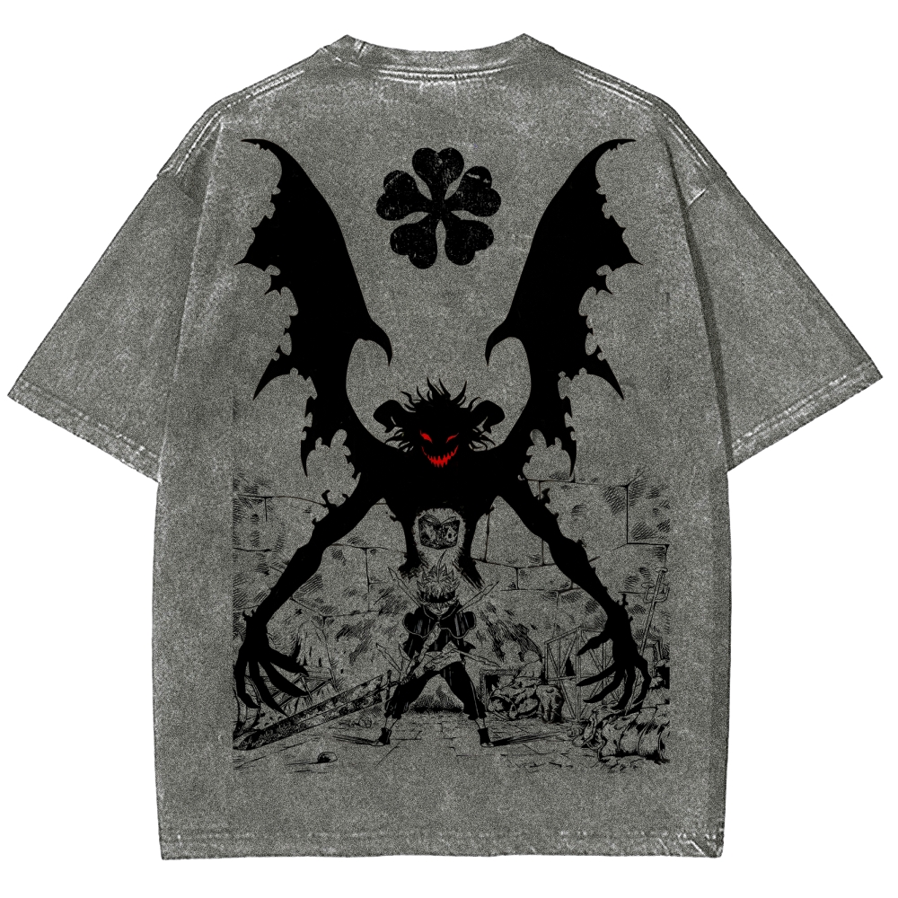 Black clover Unisex Fit Washed T-Shirt