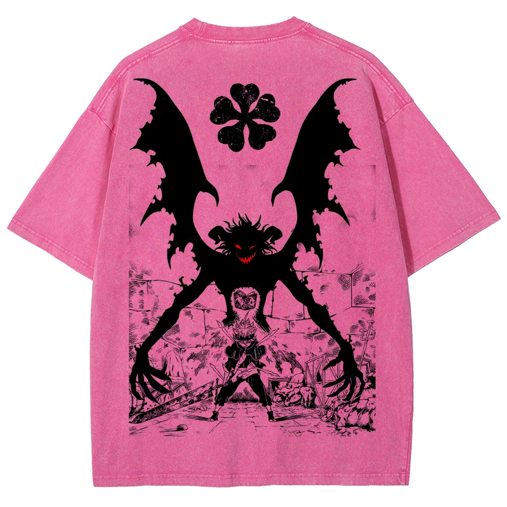 Black clover Unisex Fit Washed T-Shirt