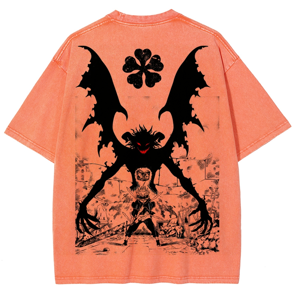 Black clover Unisex Fit Washed T-Shirt