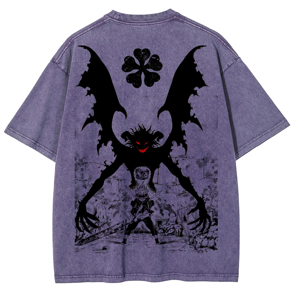 Black clover Unisex Fit Washed T-Shirt