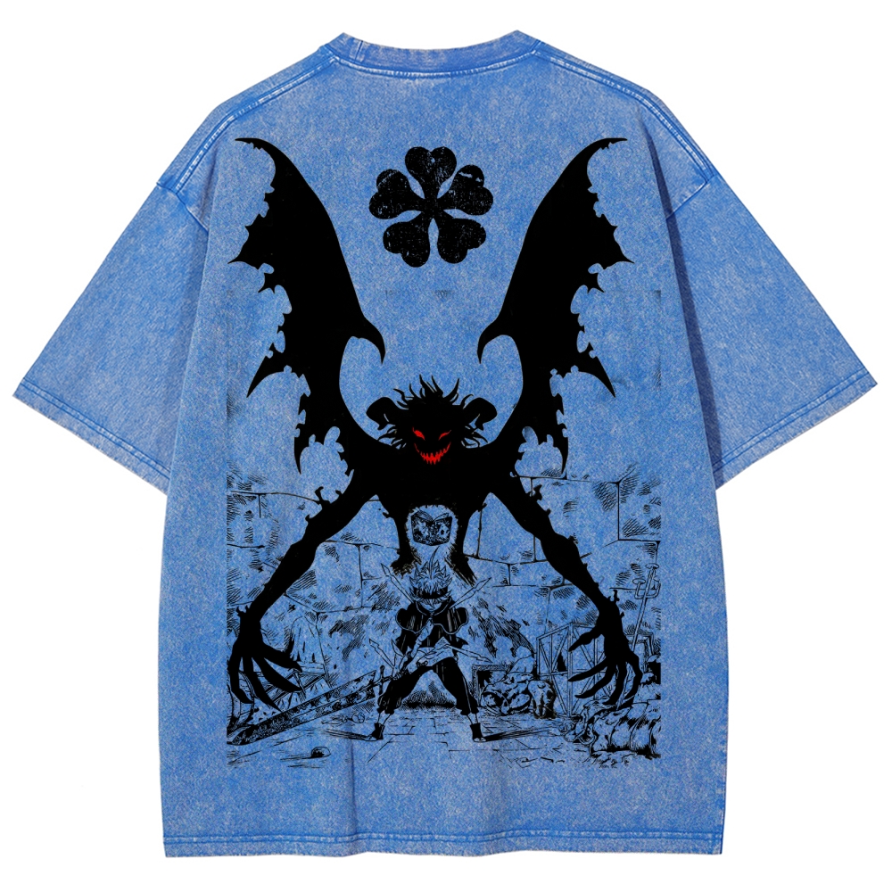 Black clover Unisex Fit Washed T-Shirt