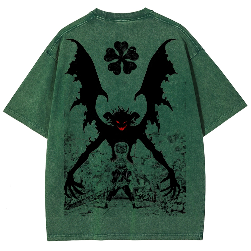 Black clover Unisex Fit Washed T-Shirt
