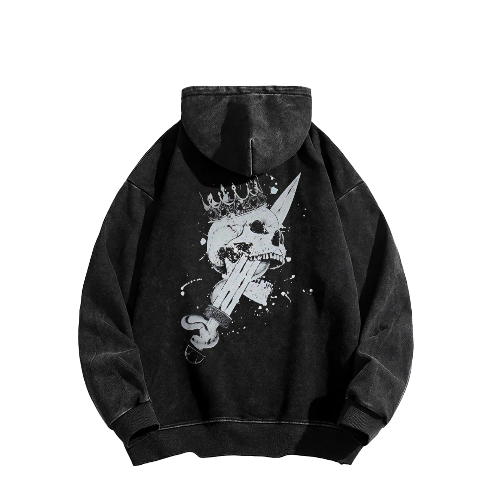 KING SLAYER ACID WASH HOODIE