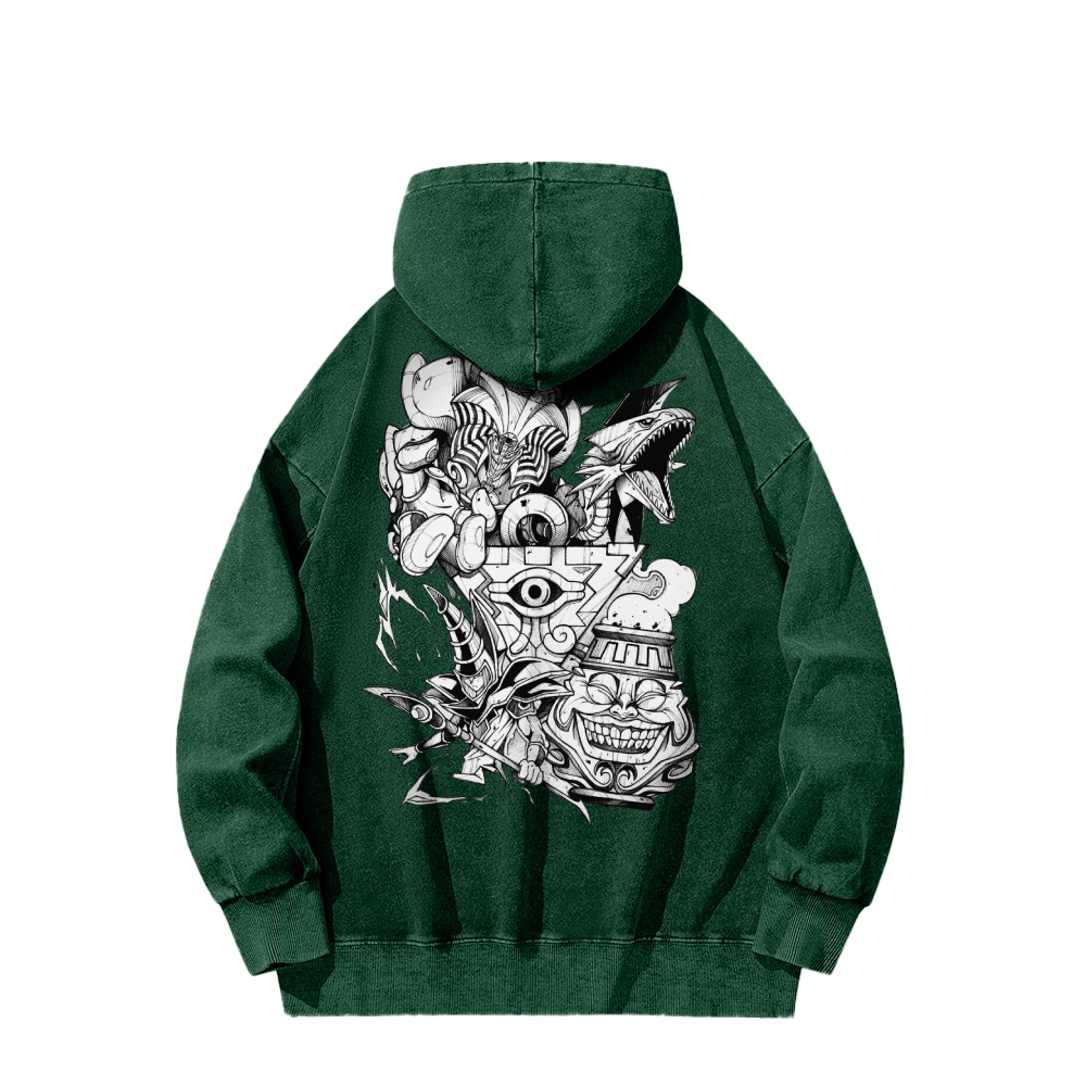 Yu-Gi-Oh! Casual Washed Hoodie Streetwear