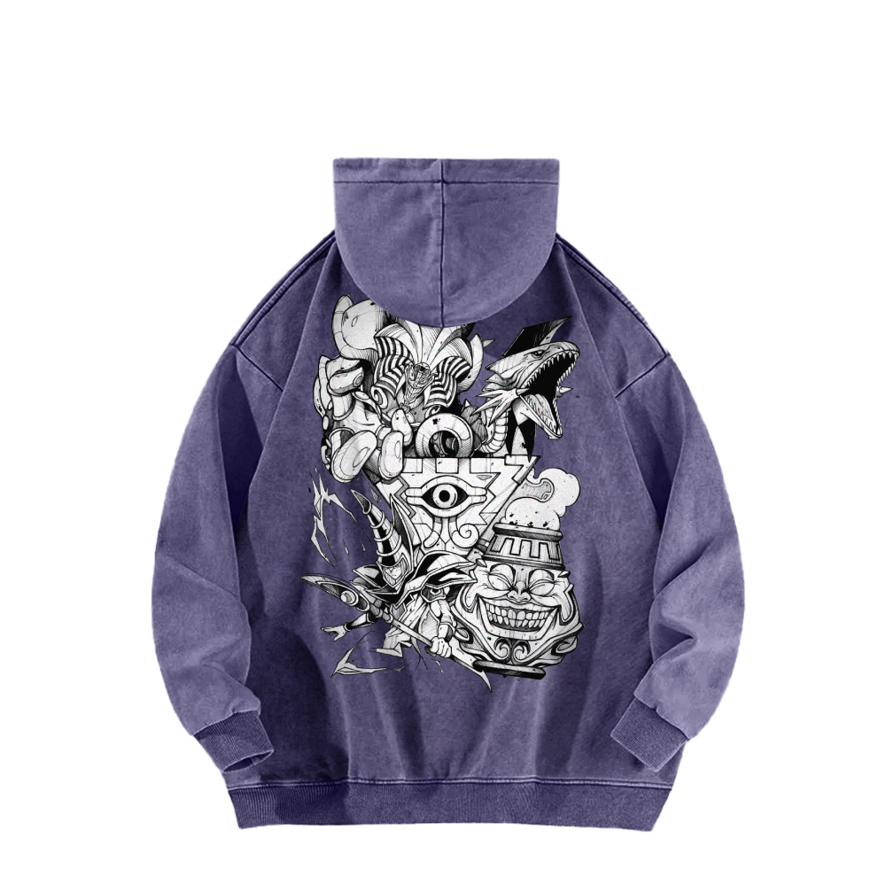 Yu-Gi-Oh! Casual Washed Hoodie Streetwear