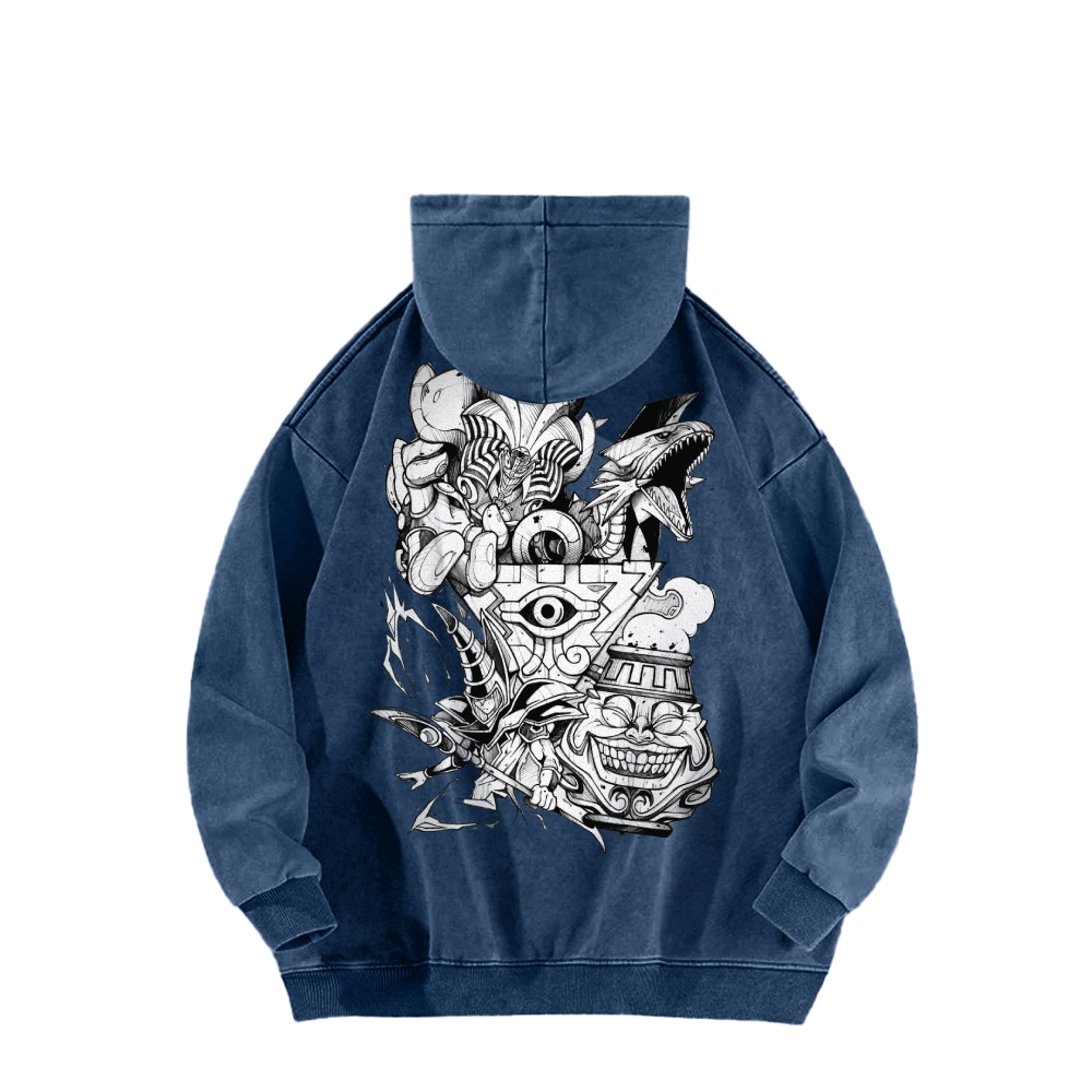 Yu-Gi-Oh! Casual Washed Hoodie Streetwear