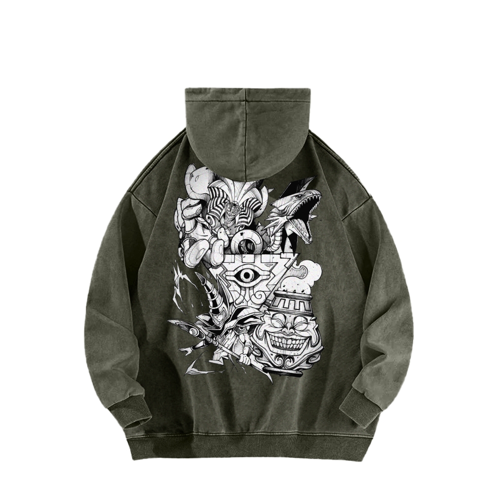 Yu-Gi-Oh! Casual Washed Hoodie Streetwear