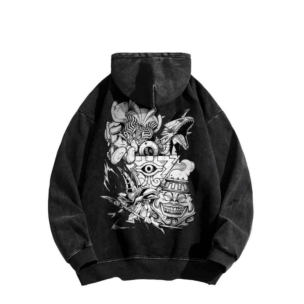 Yu-Gi-Oh! Casual Washed Hoodie Streetwear