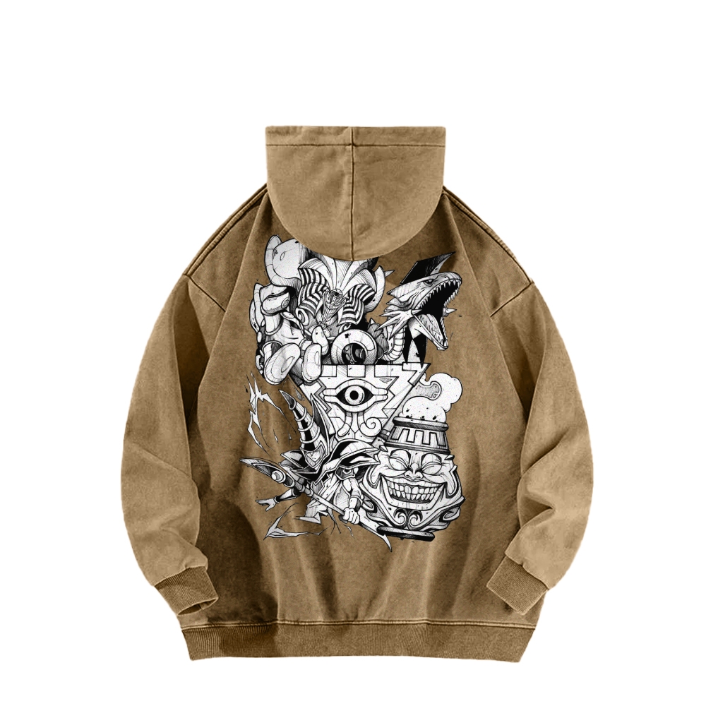 Yu-Gi-Oh! Casual Washed Hoodie Streetwear