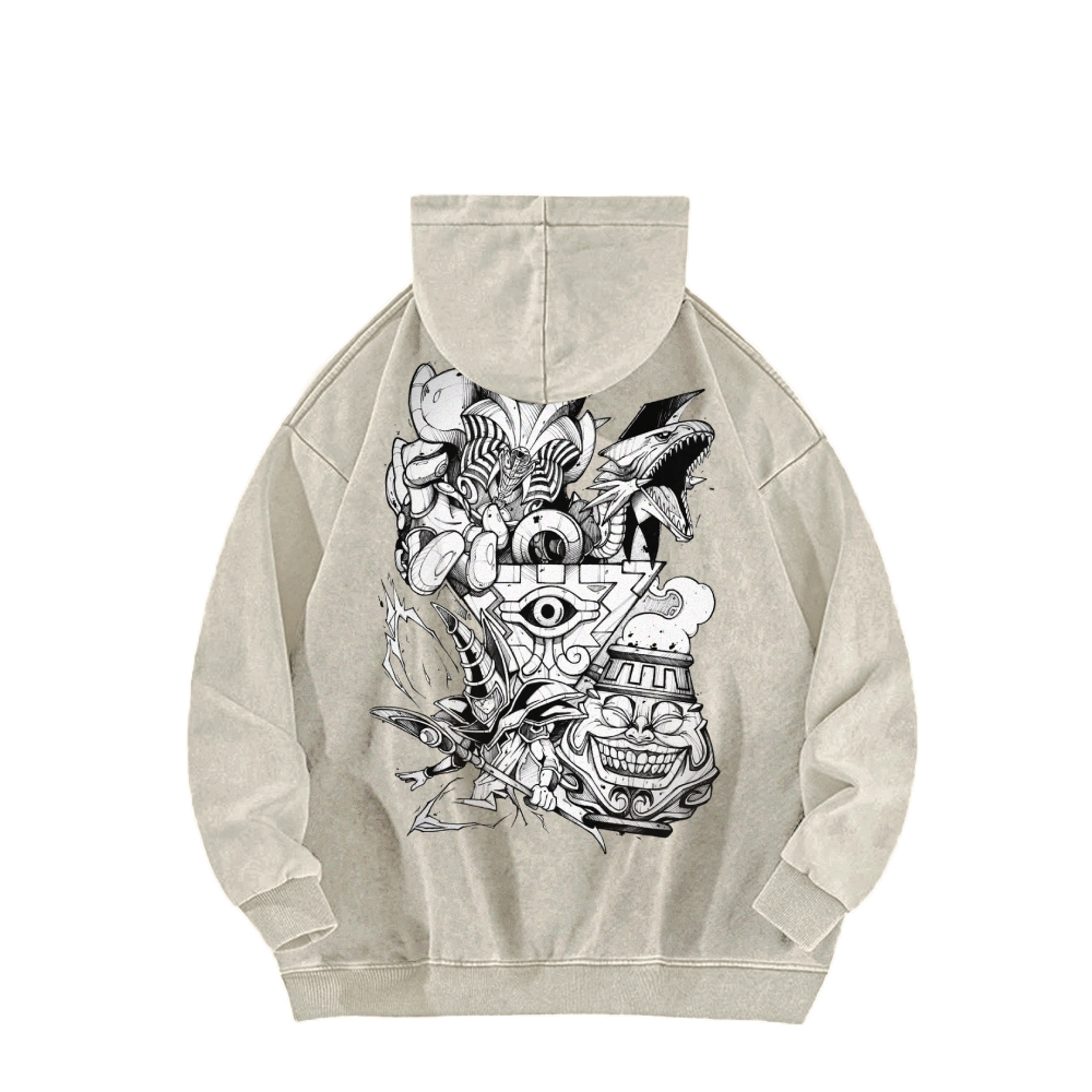 Yu-Gi-Oh! Casual Washed Hoodie Streetwear