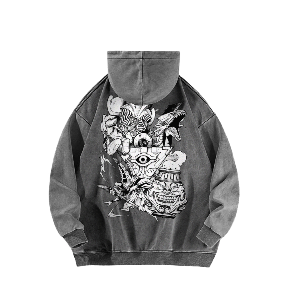 Yu-Gi-Oh! Casual Washed Hoodie Streetwear