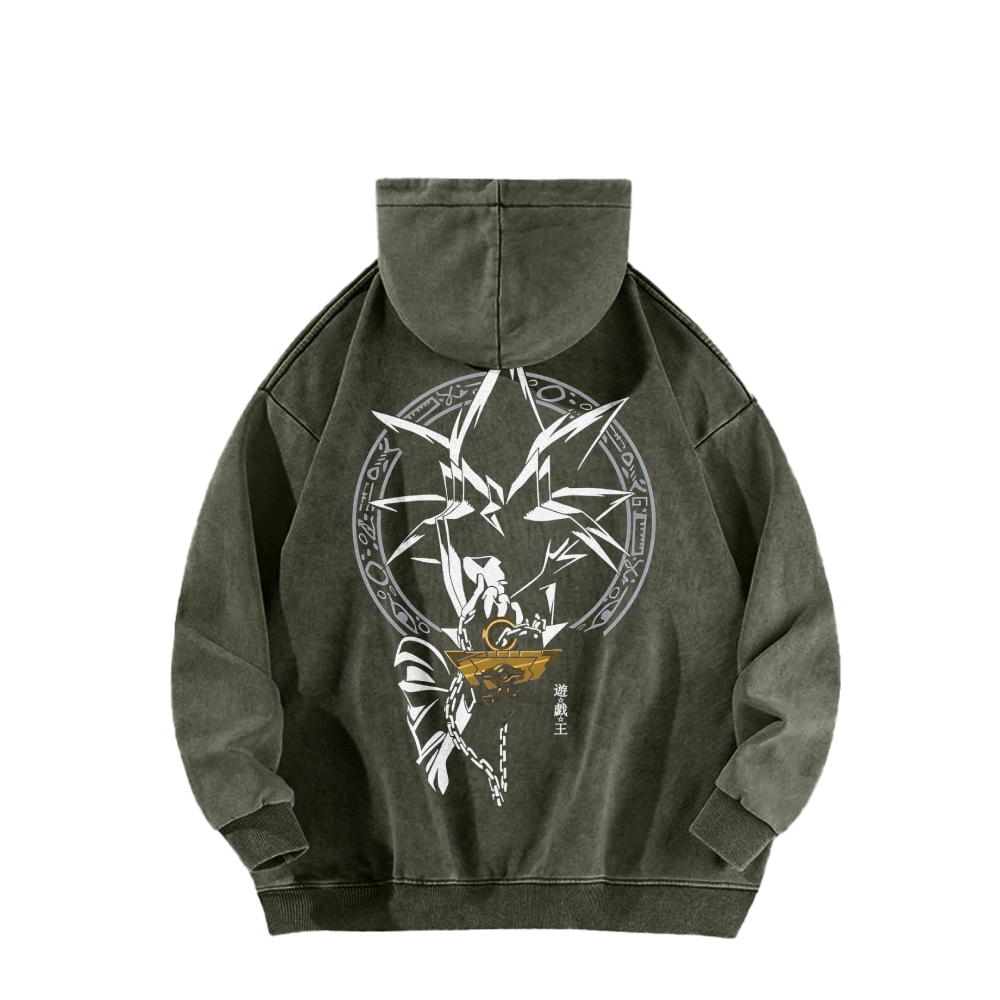 Yu-Gi-Oh! Casual Washed Hoodie Streetwear