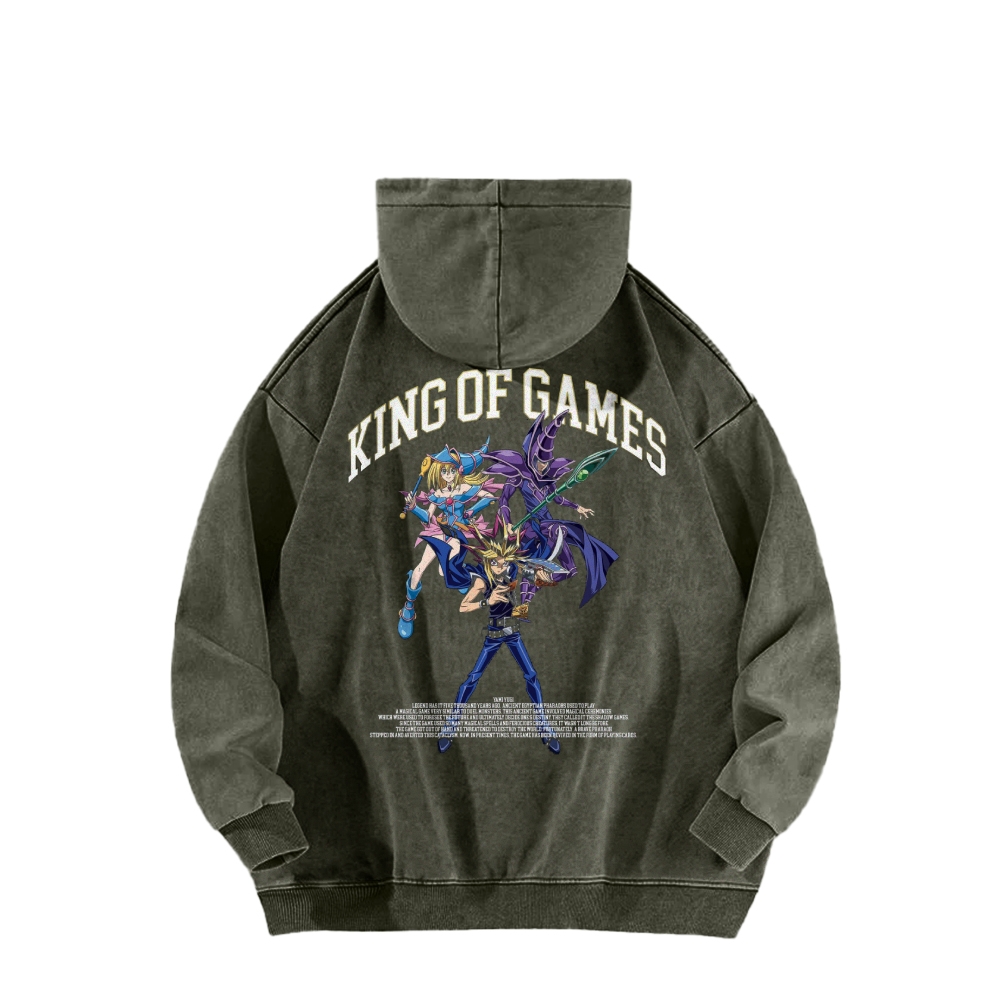 Yu-Gi-Oh! Casual Washed Hoodie Streetwear
