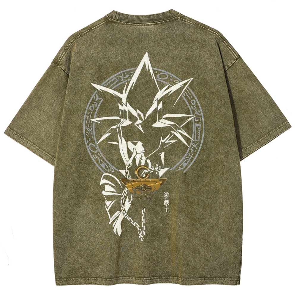 Yu-Gi-Oh! Unisex Fit Washed T-Shirt Streetwear