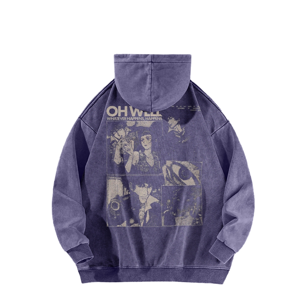 Cowboy Bebop Casual Washed Hoodie 2501009147