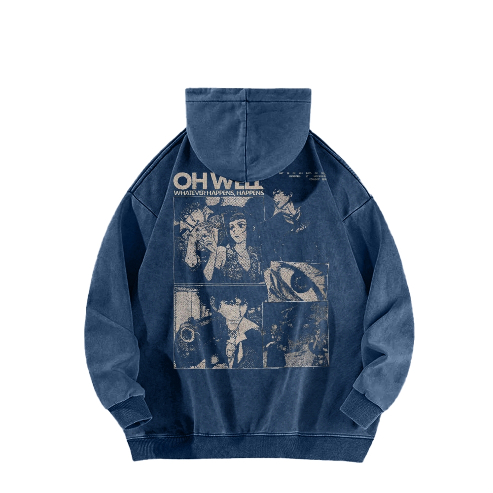 Cowboy Bebop Casual Washed Hoodie 2501009147