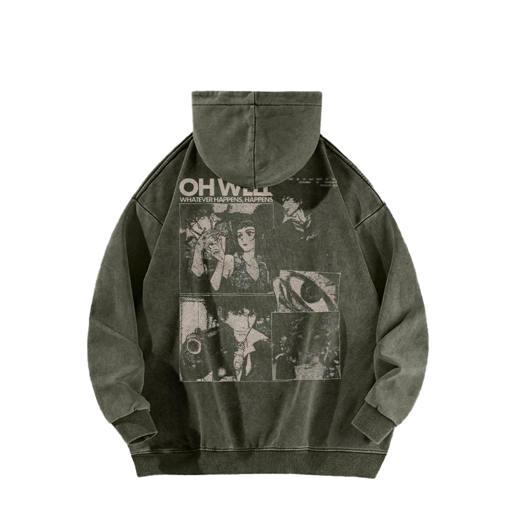 Cowboy Bebop Casual Washed Hoodie 2501009147