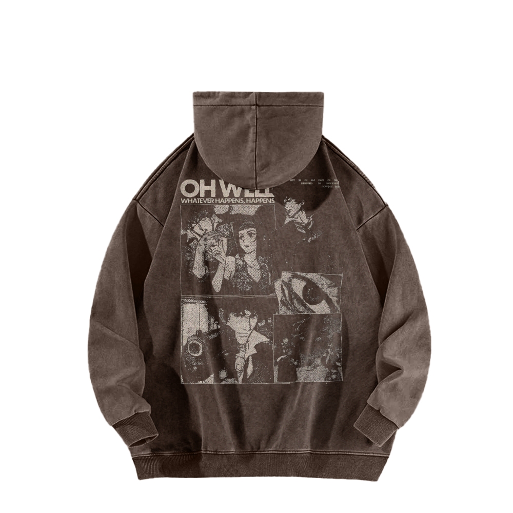 Cowboy Bebop Casual Washed Hoodie 2501009147