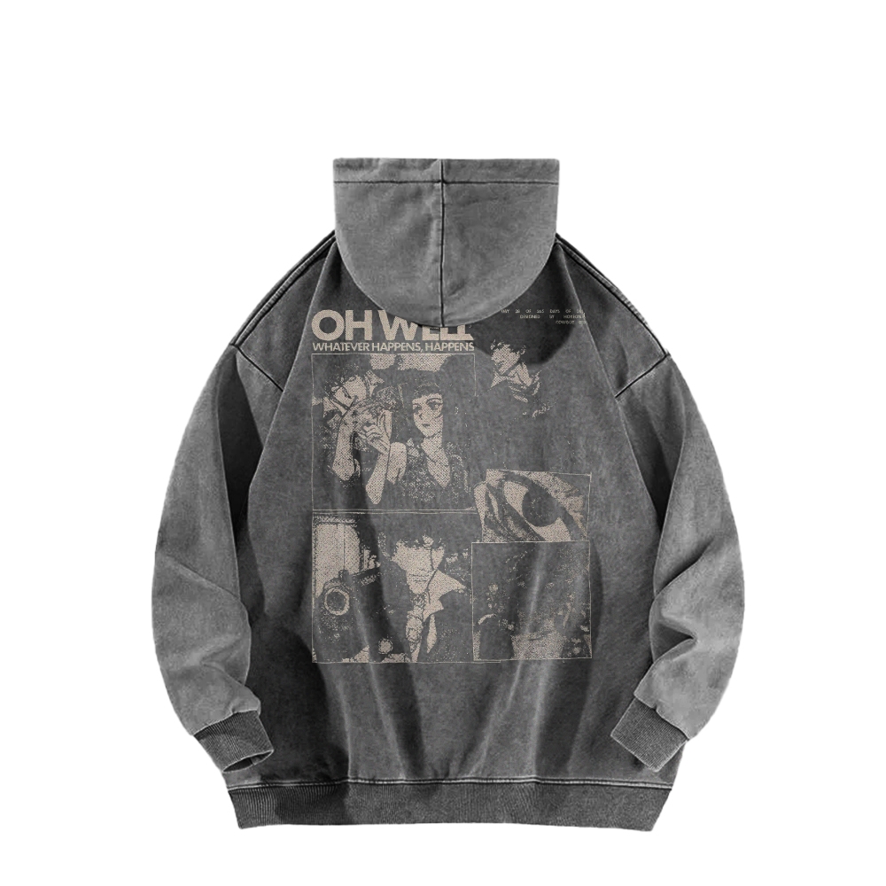 Cowboy Bebop Casual Washed Hoodie 2501009147