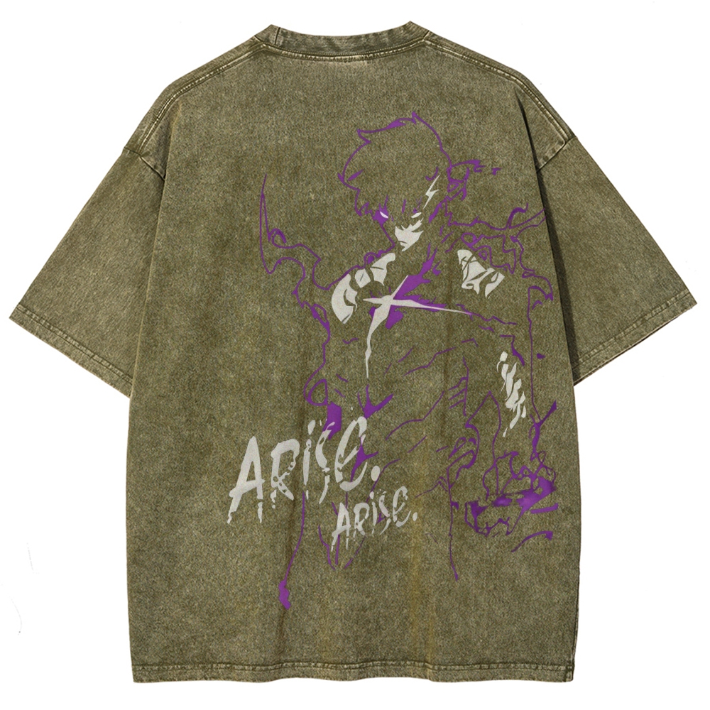  solo leveling Unisex Fit Washed T-Shirt 2501009734