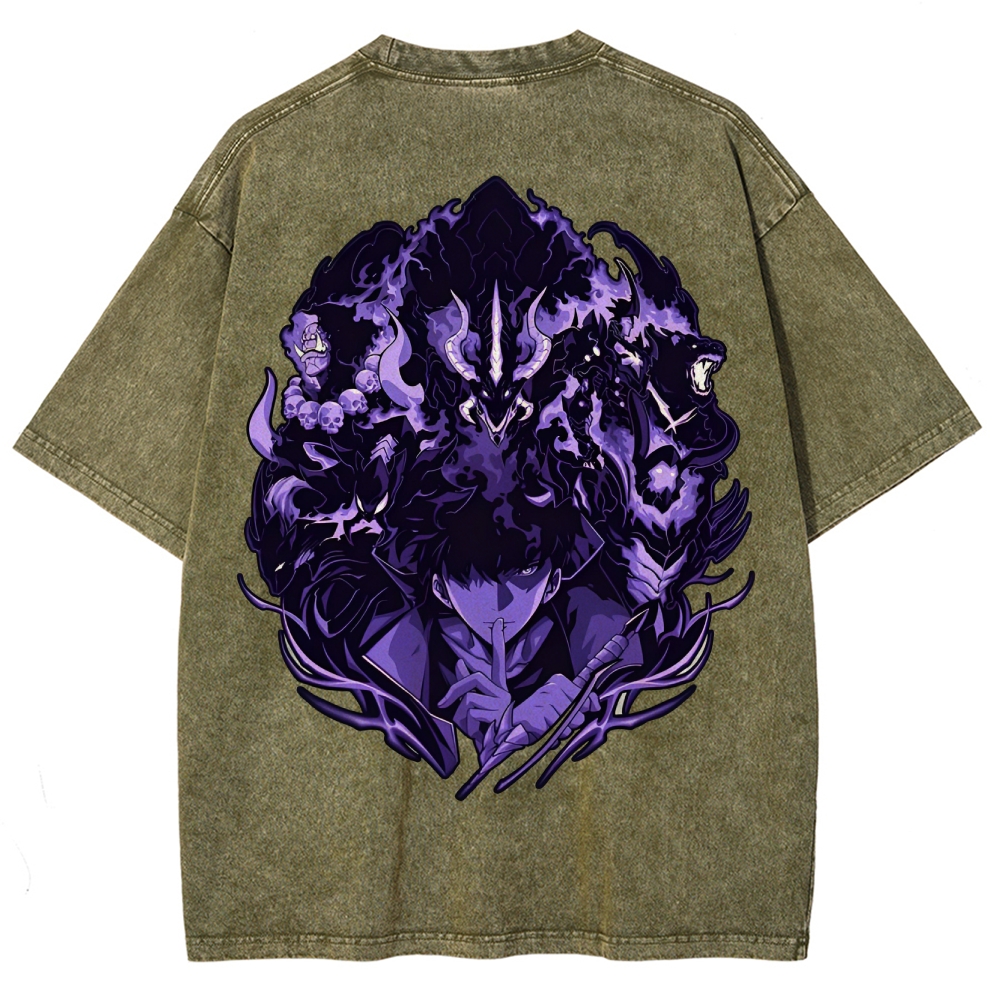  solo leveling Unisex Fit Washed T-Shirt 2501009735