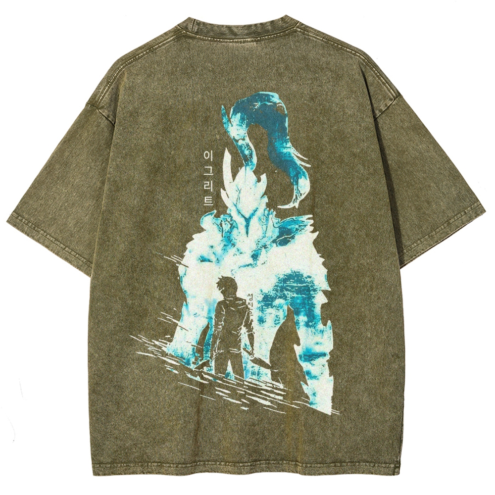  solo leveling Unisex Fit Washed T-Shirt 2501009736