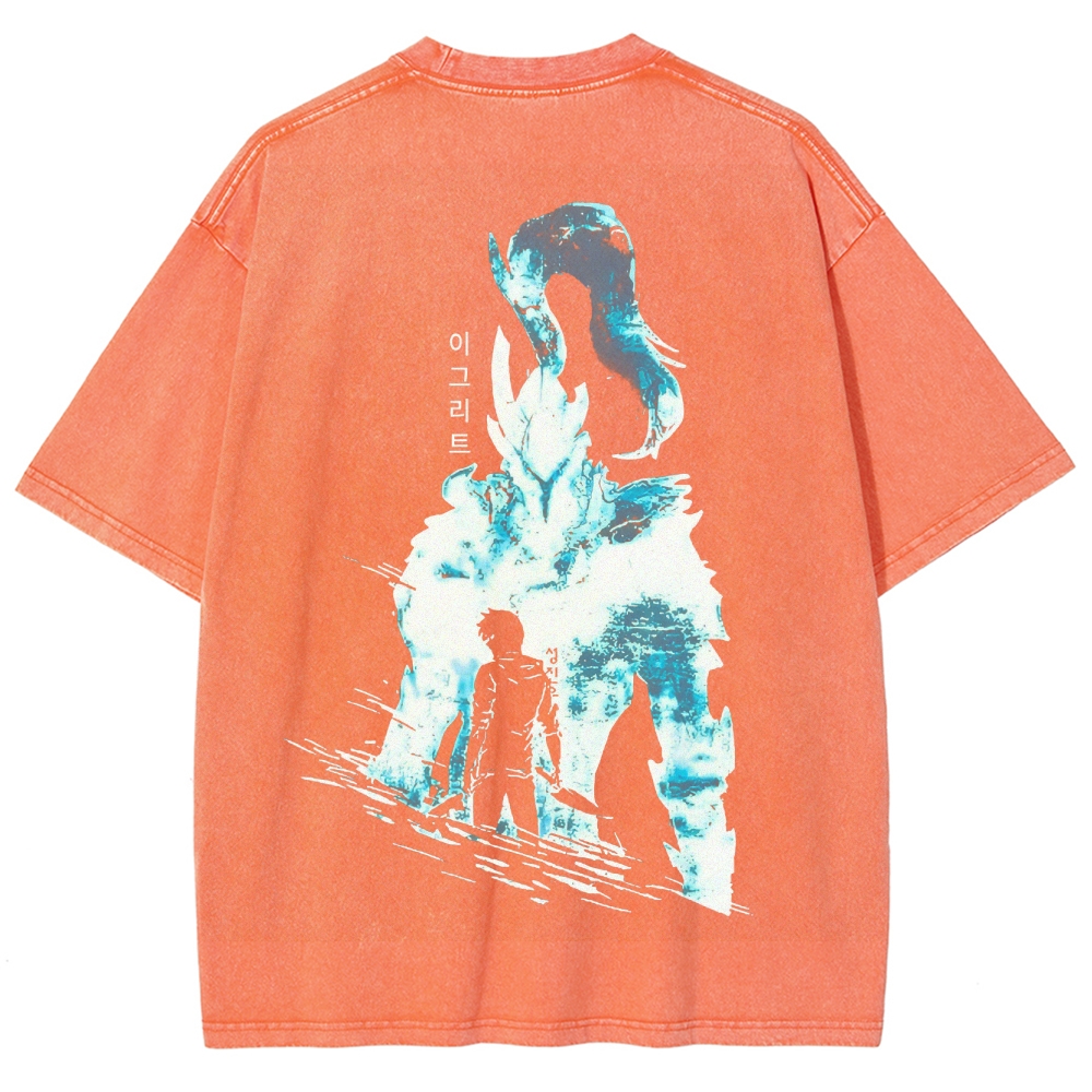  solo leveling Unisex Fit Washed T-Shirt 2501009736