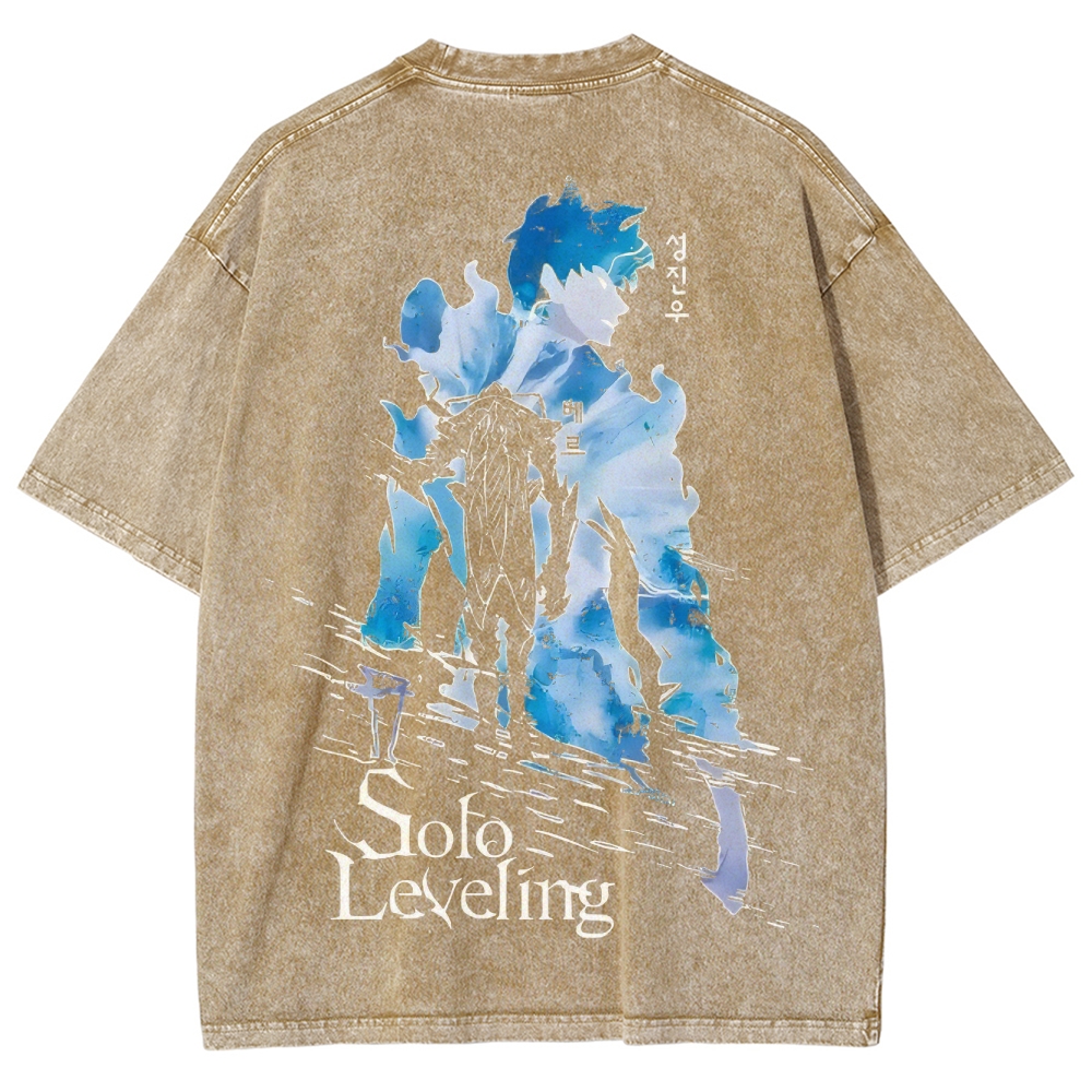  solo leveling Unisex Fit Washed T-Shirt 2501009737