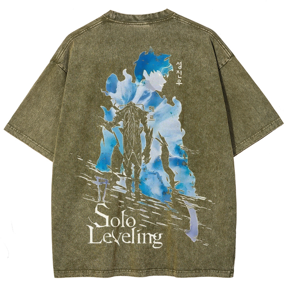  solo leveling Unisex Fit Washed T-Shirt 2501009737