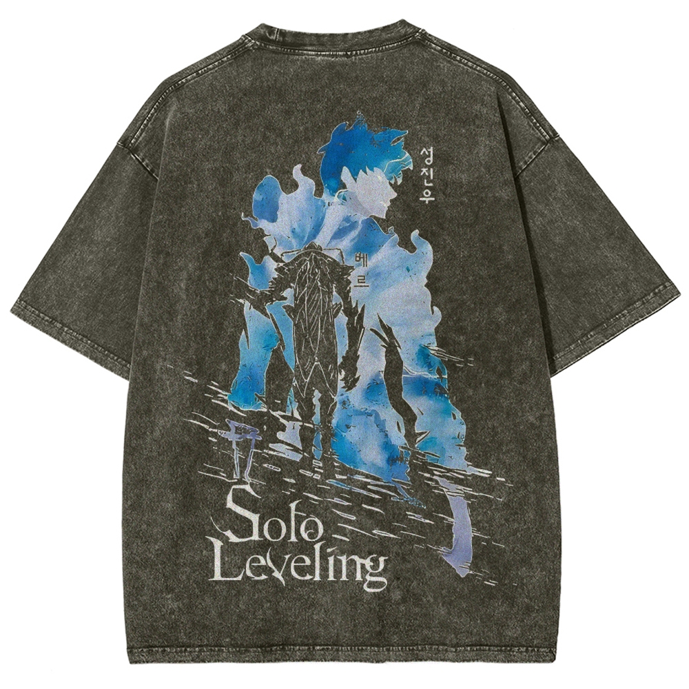  solo leveling Unisex Fit Washed T-Shirt 2501009737