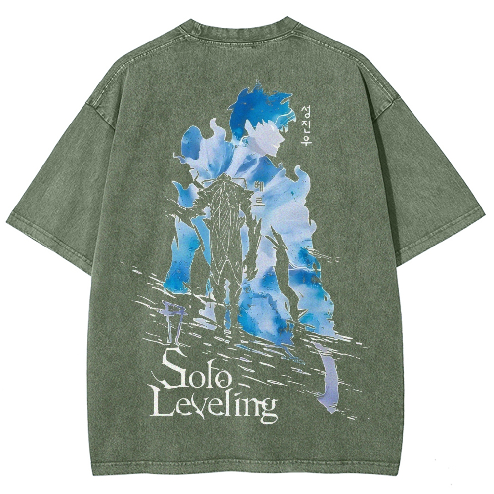  solo leveling Unisex Fit Washed T-Shirt 2501009737