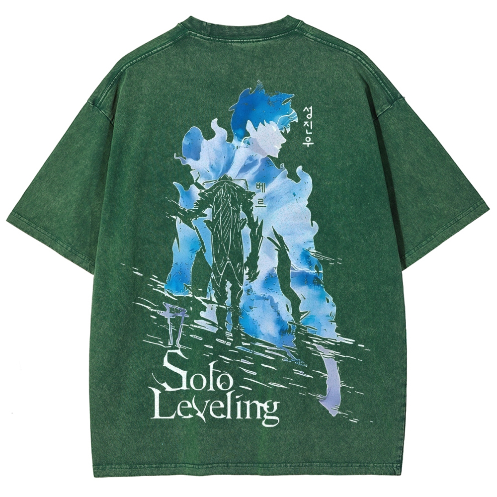  solo leveling Unisex Fit Washed T-Shirt 2501009737