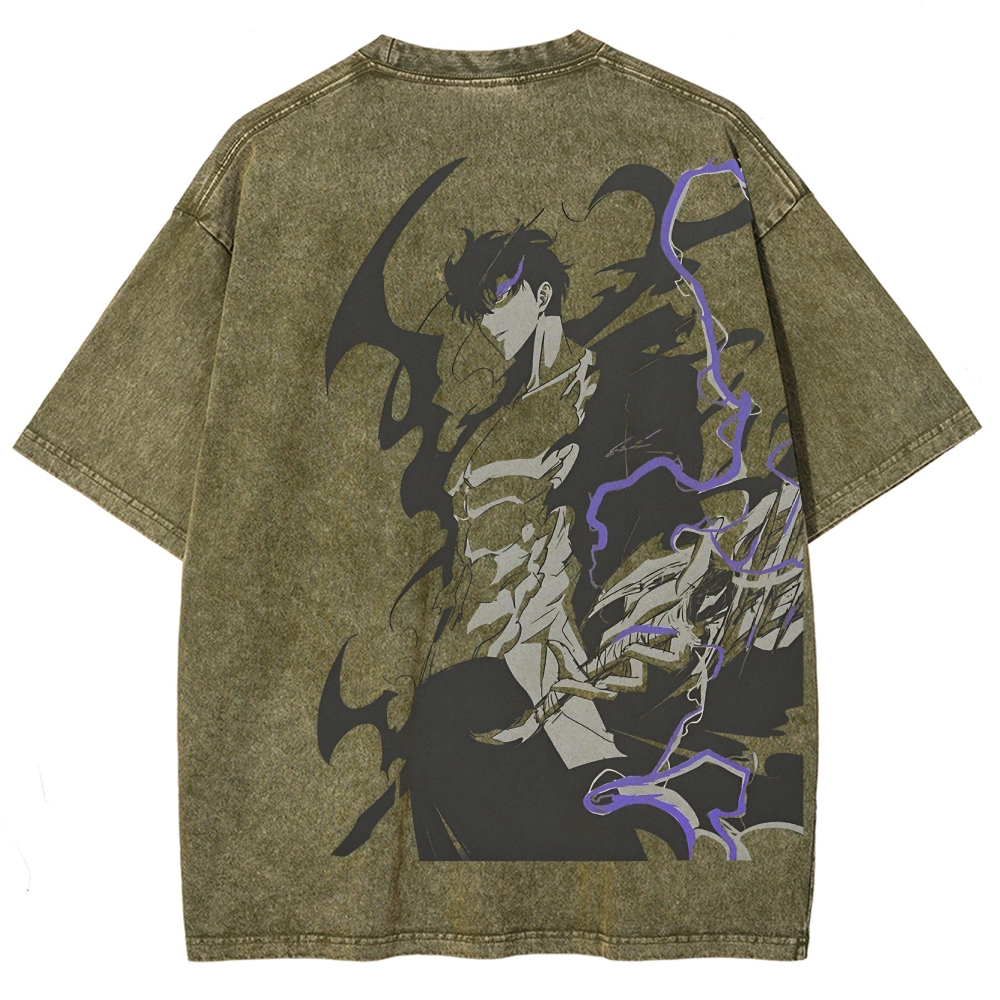  solo leveling Unisex Fit Washed T-Shirt 2501009739