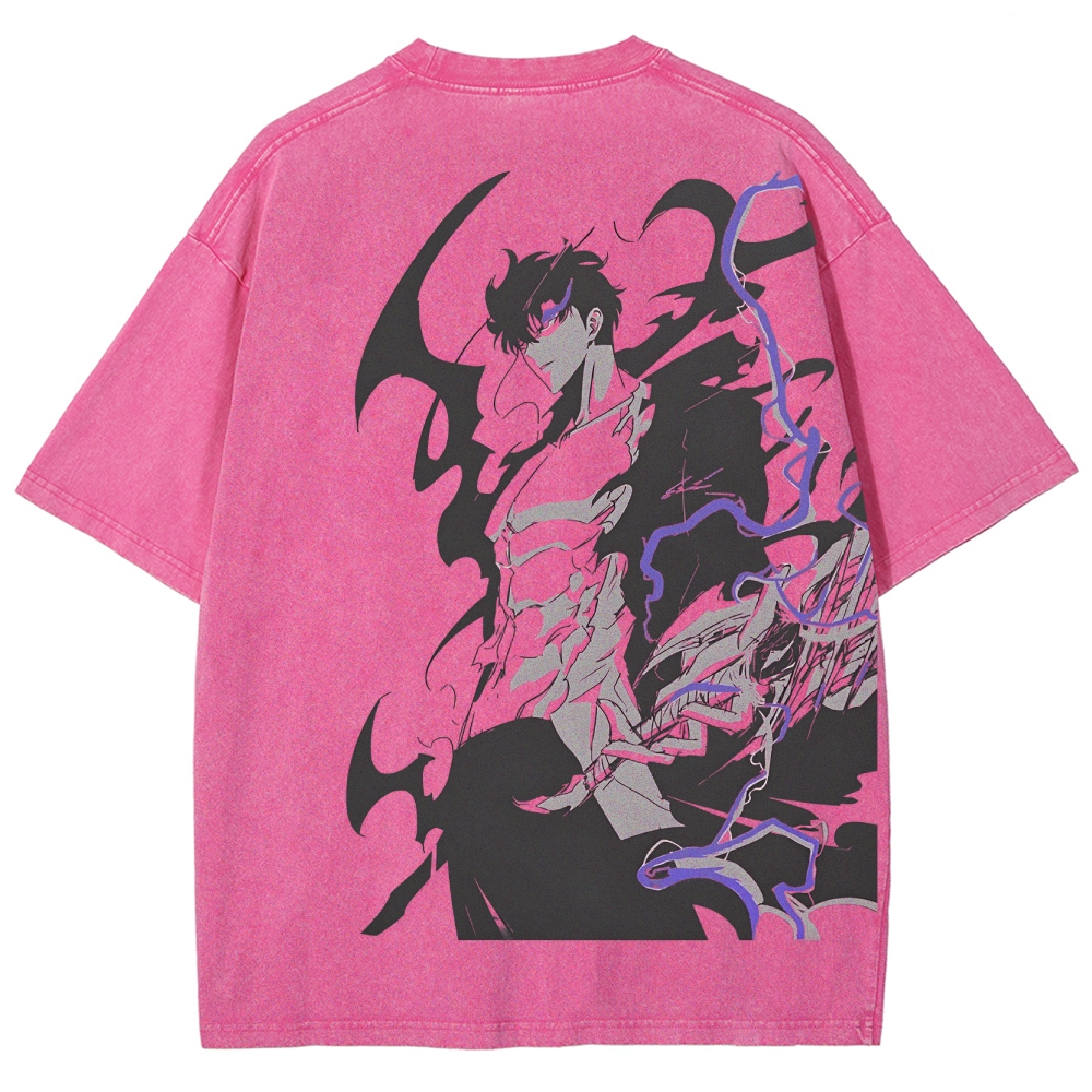  solo leveling Unisex Fit Washed T-Shirt 2501009739