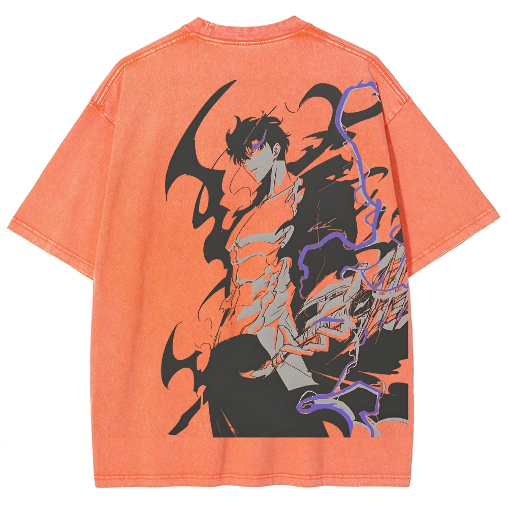  solo leveling Unisex Fit Washed T-Shirt 2501009739