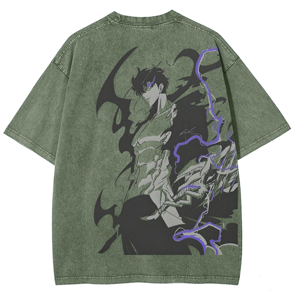  solo leveling Unisex Fit Washed T-Shirt 2501009739