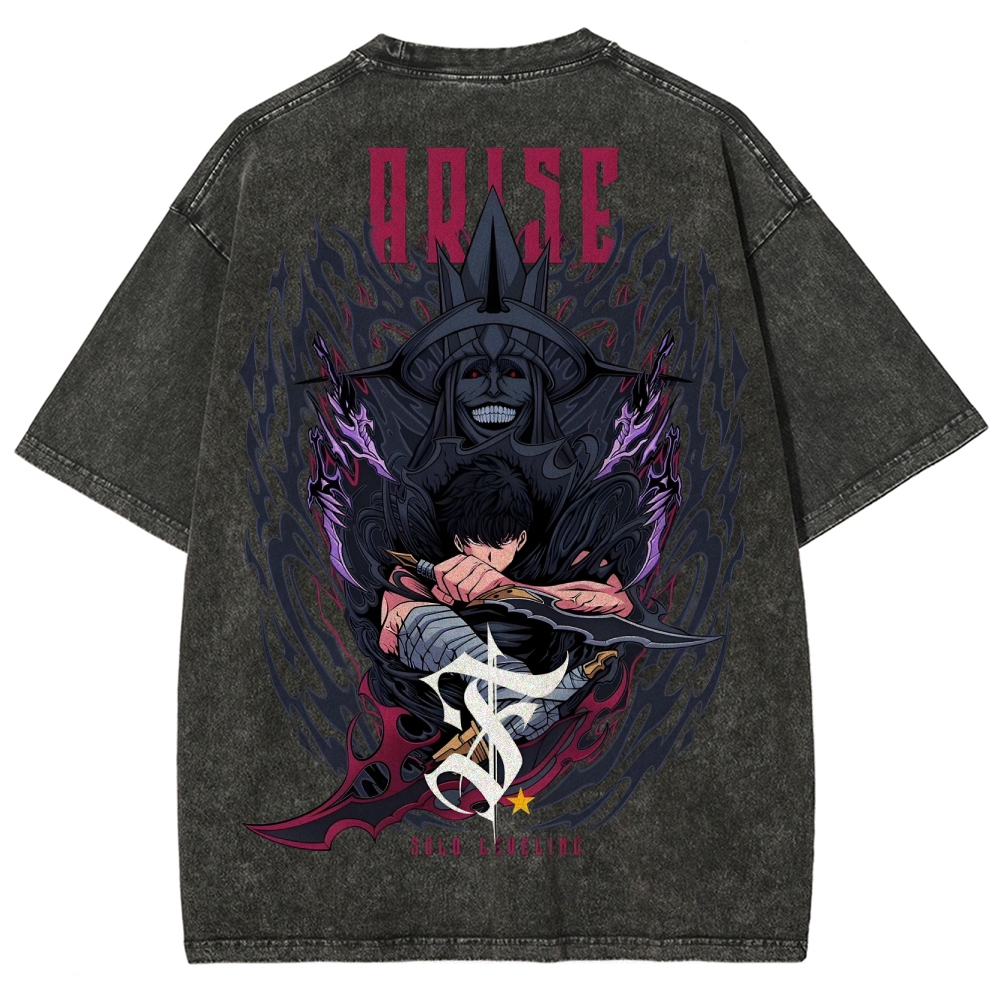  solo leveling Unisex Fit Washed T-Shirt 2501009744