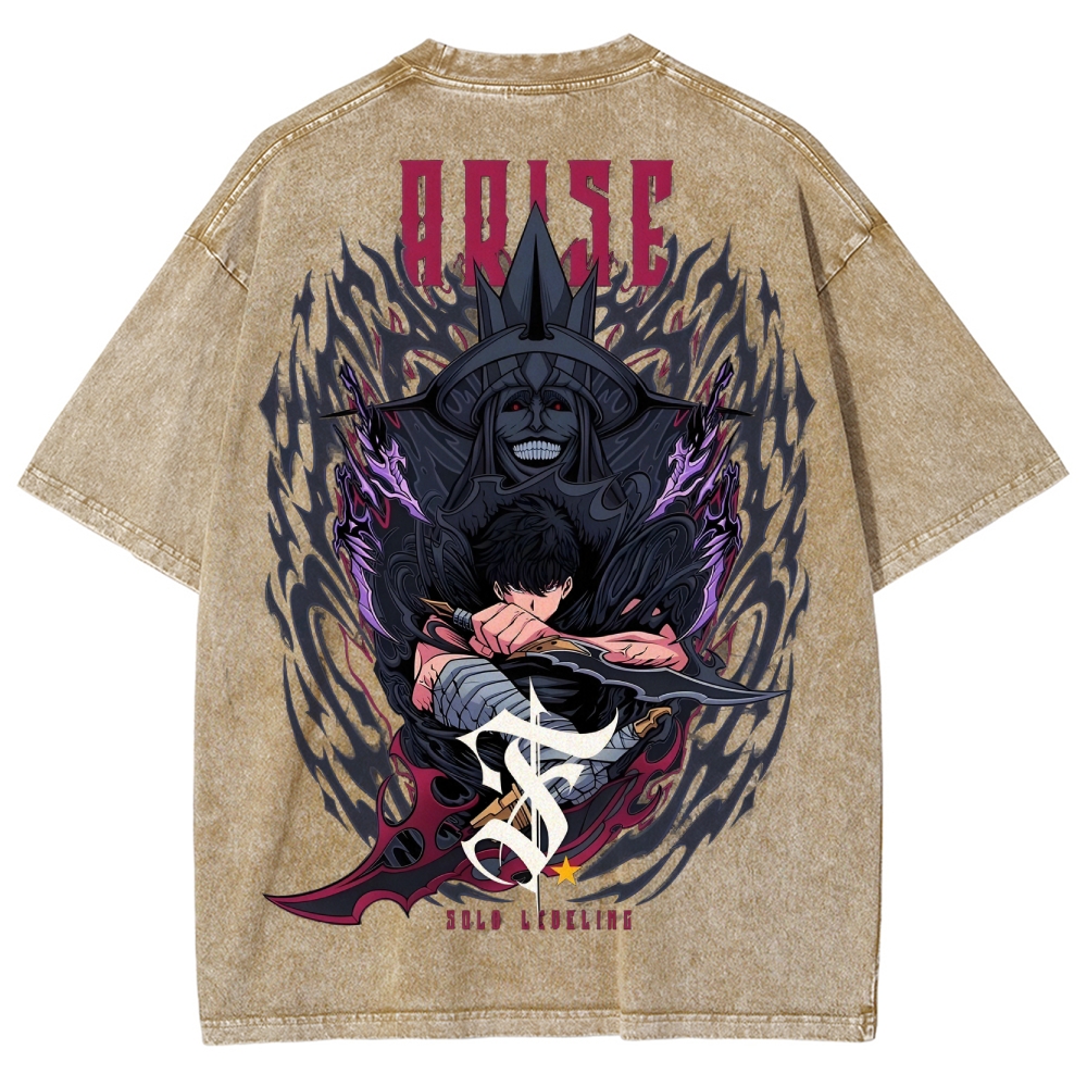  solo leveling Unisex Fit Washed T-Shirt 2501009744