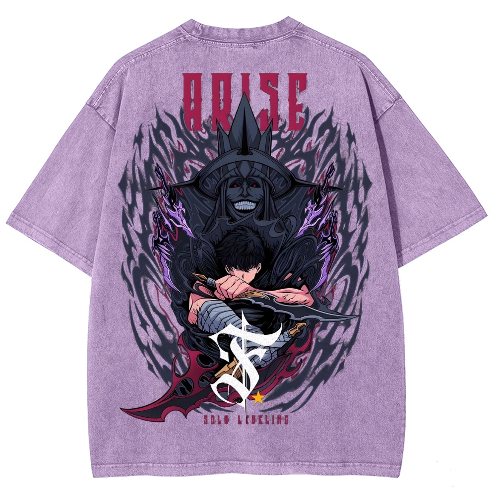  solo leveling Unisex Fit Washed T-Shirt 2501009744