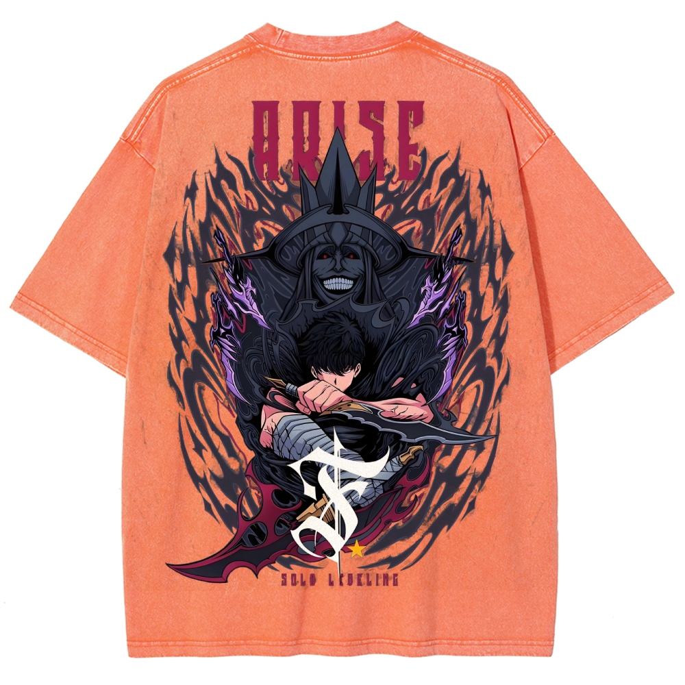  solo leveling Unisex Fit Washed T-Shirt 2501009744