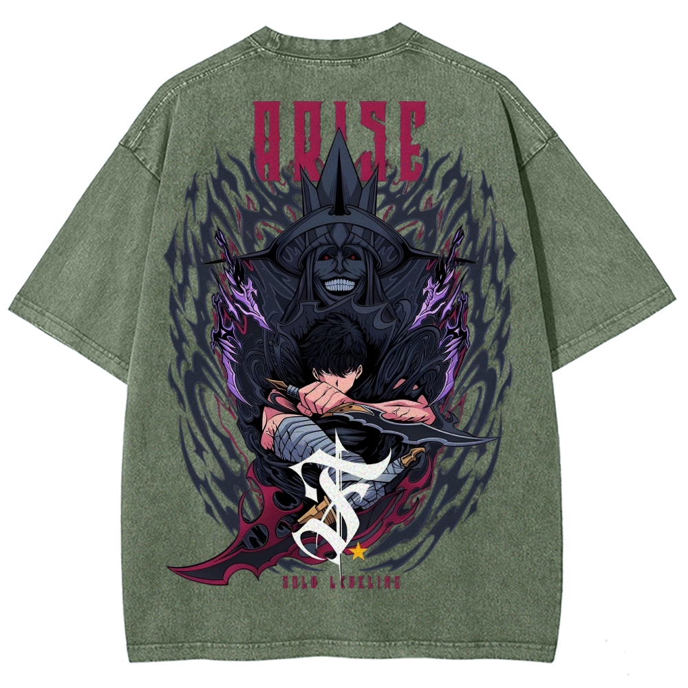  solo leveling Unisex Fit Washed T-Shirt 2501009744