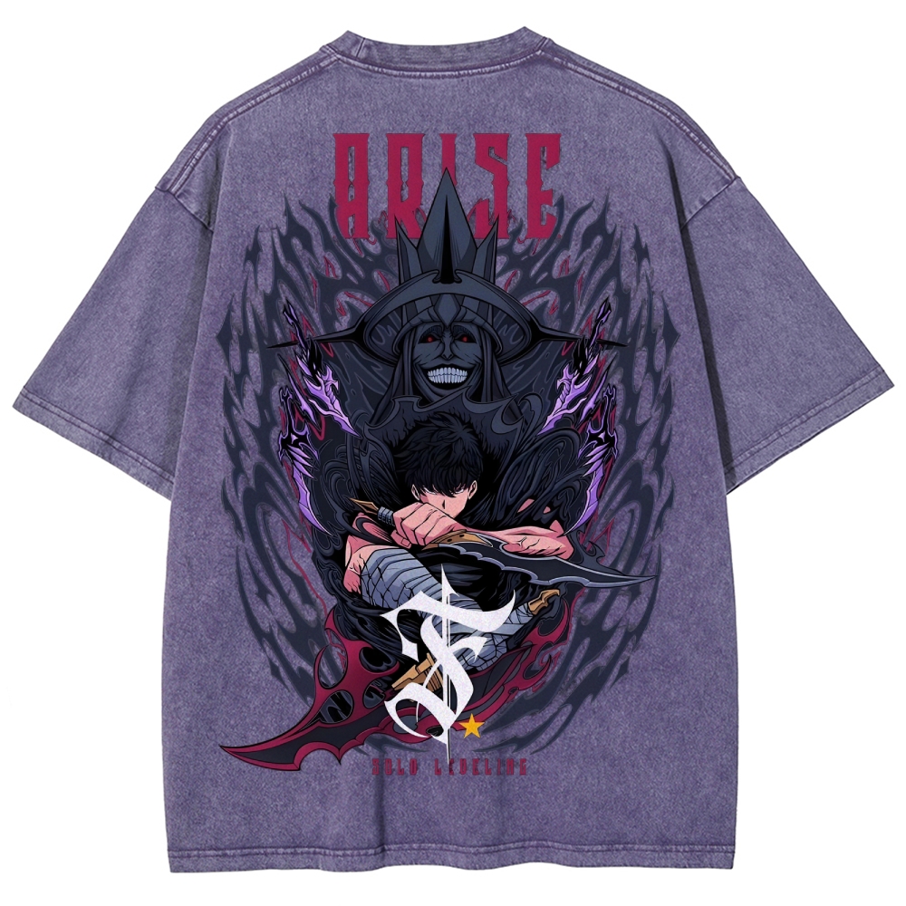  solo leveling Unisex Fit Washed T-Shirt 2501009744