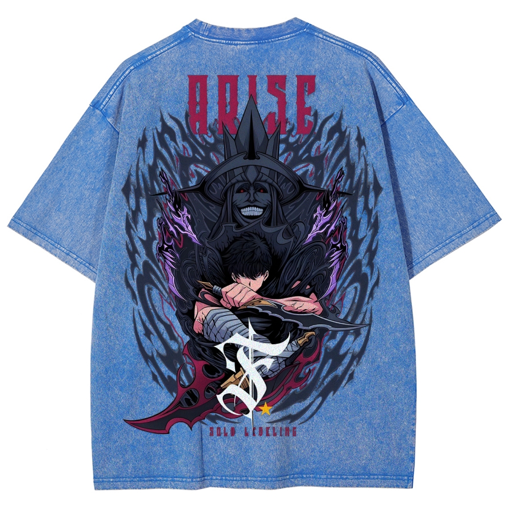  solo leveling Unisex Fit Washed T-Shirt 2501009744