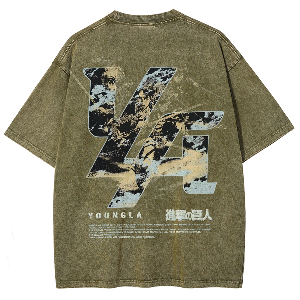 Attack on Titan Unisex Fit Washed T-Shirt