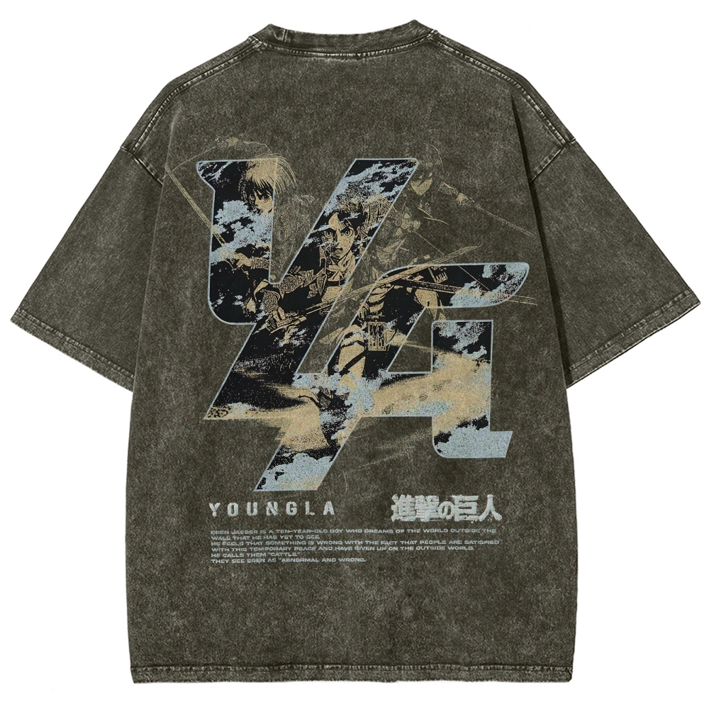 Attack on Titan Unisex Fit Washed T-Shirt