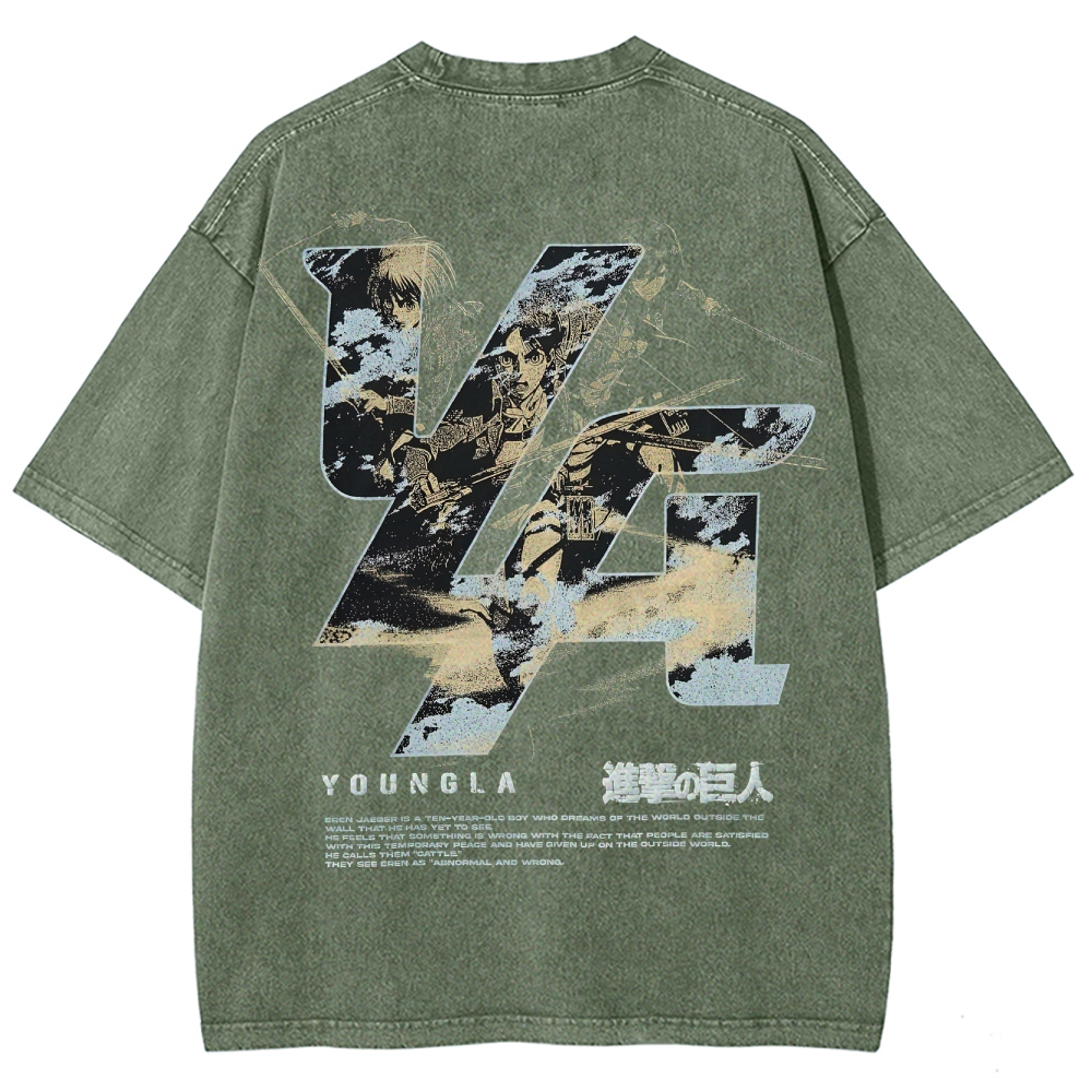 Attack on Titan Unisex Fit Washed T-Shirt