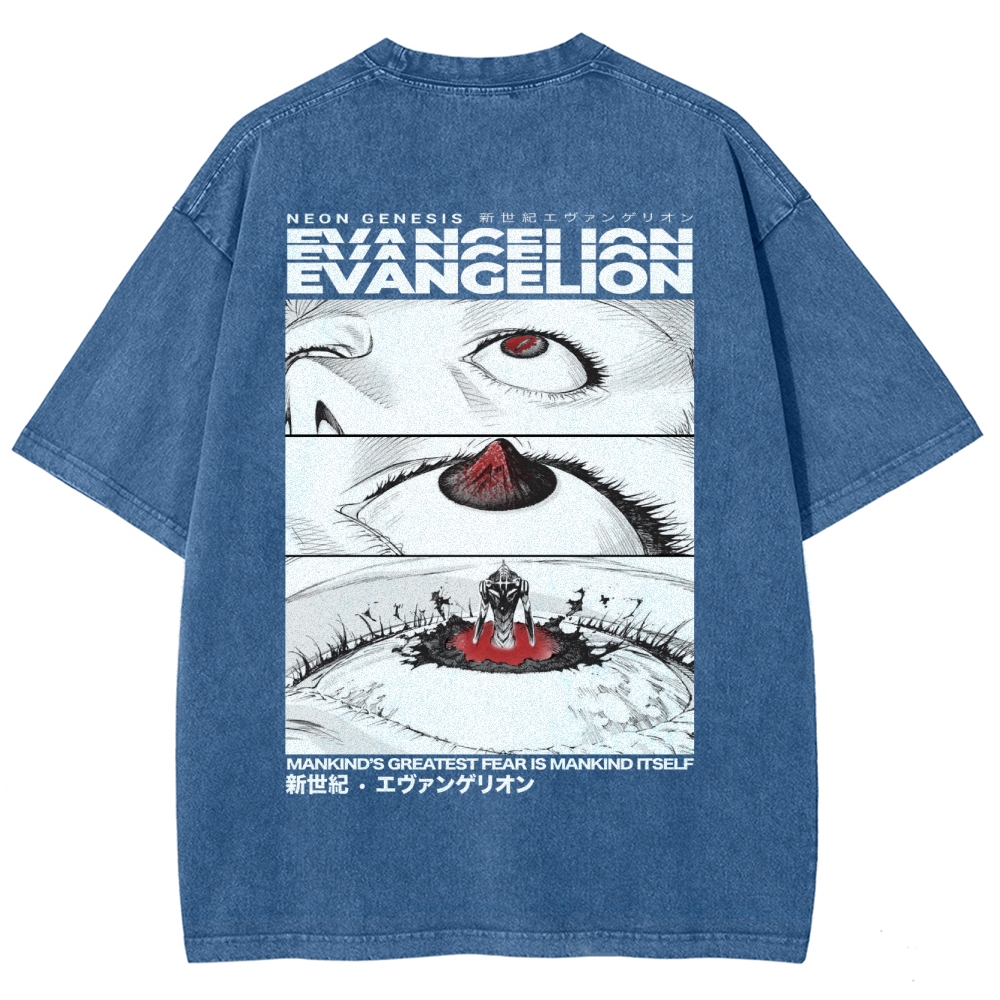 NEON GENESIS EVANGELION Unisex Fit Washed T-Shirt