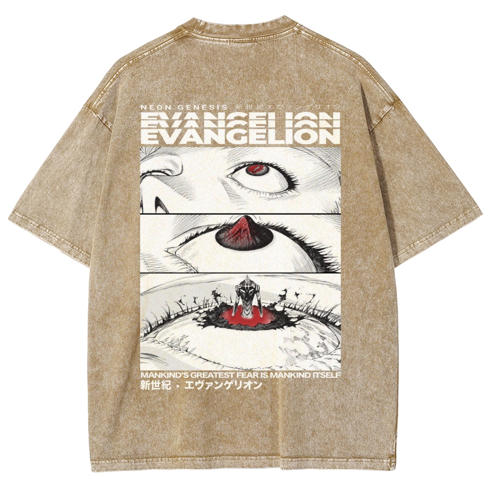 NEON GENESIS EVANGELION Unisex Fit Washed T-Shirt