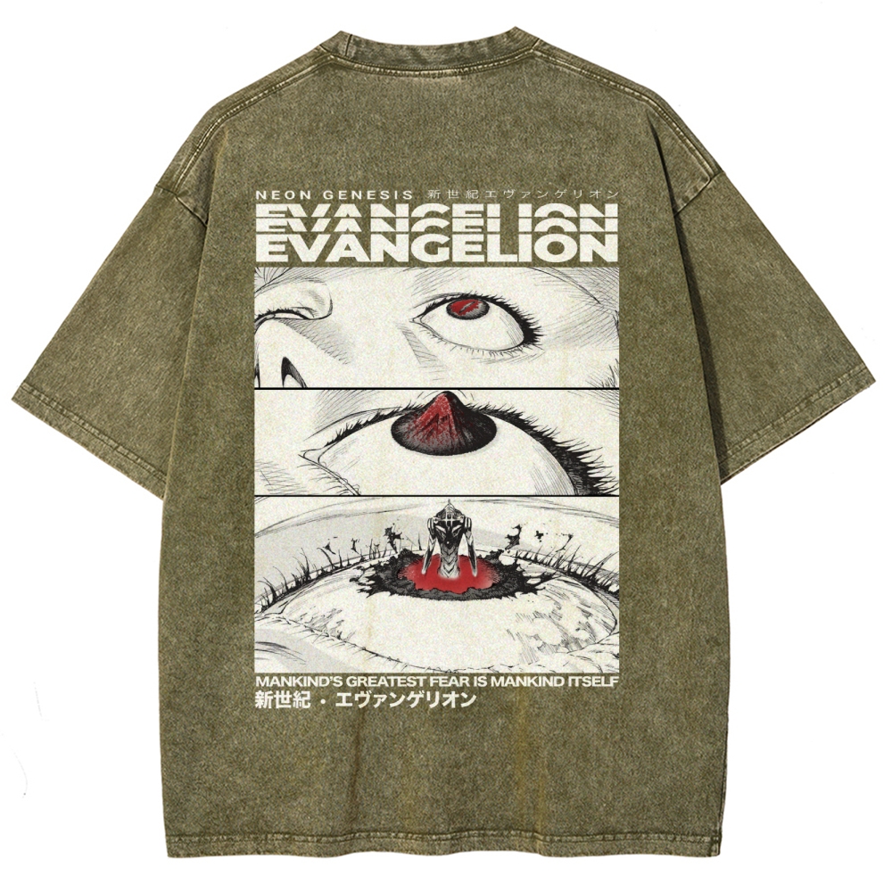 NEON GENESIS EVANGELION Unisex Fit Washed T-Shirt